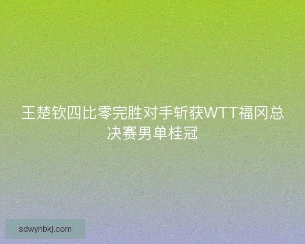 王楚钦四比零完胜对手斩获WTT福冈总决赛男单桂冠