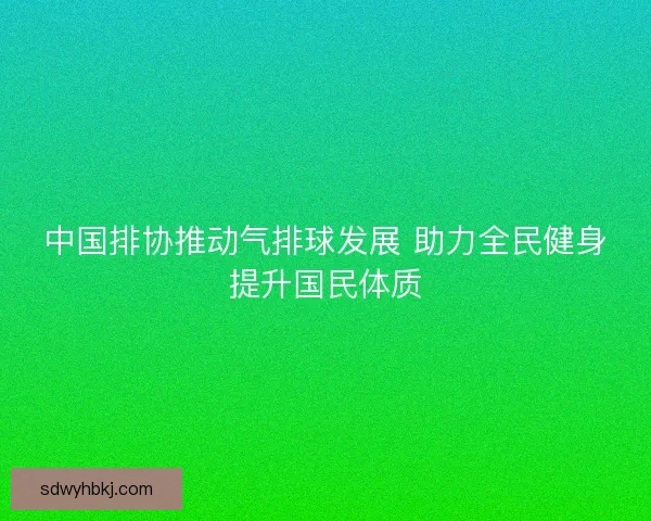 中国排协推动气排球发展 助力全民健身提升国民体质