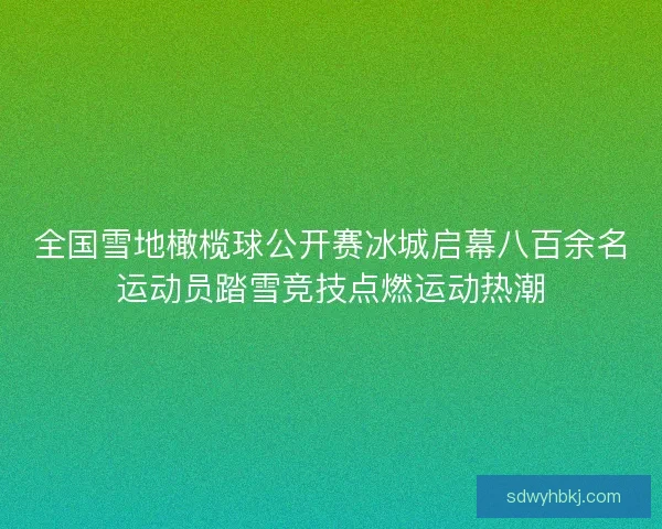 全国雪地橄榄球公开赛冰城启幕八百余名运动员踏雪竞技点燃运动热潮